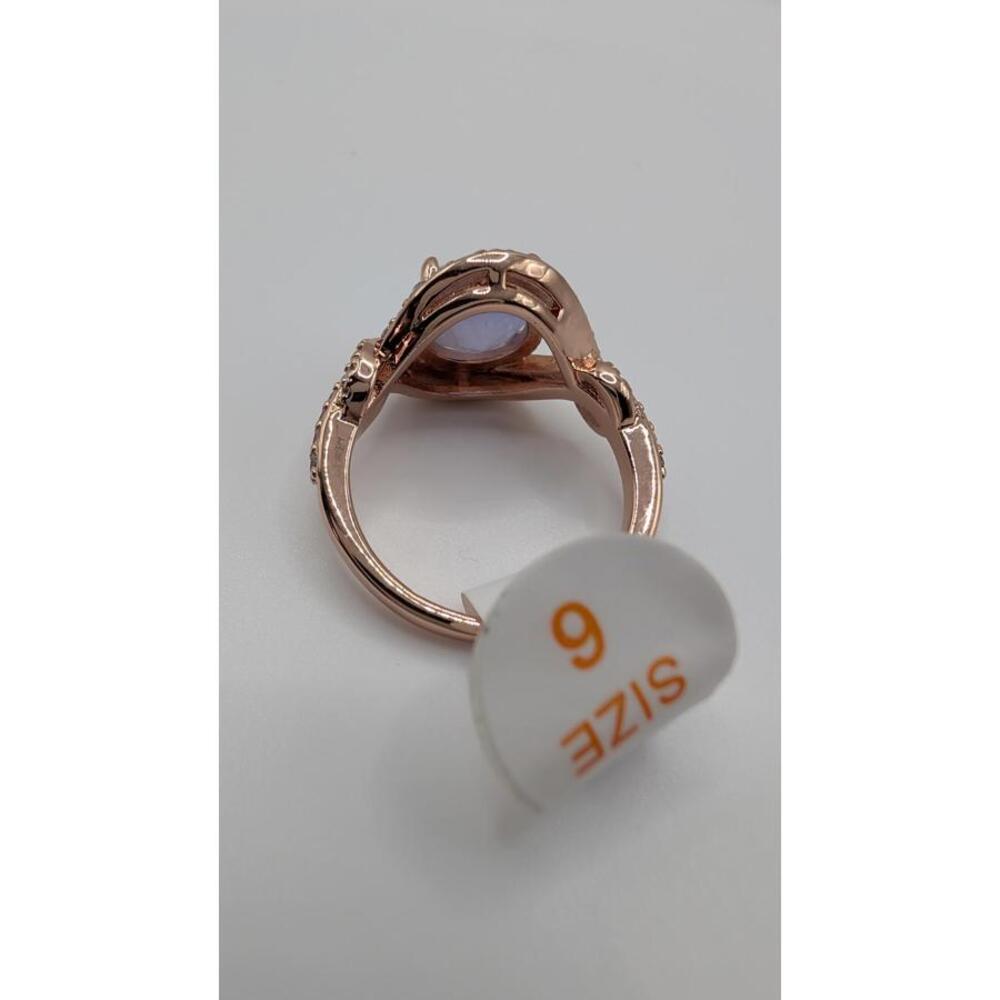 Rose Gold Plated Ring with Purple Stone Size 6 - Picture 2 of 5